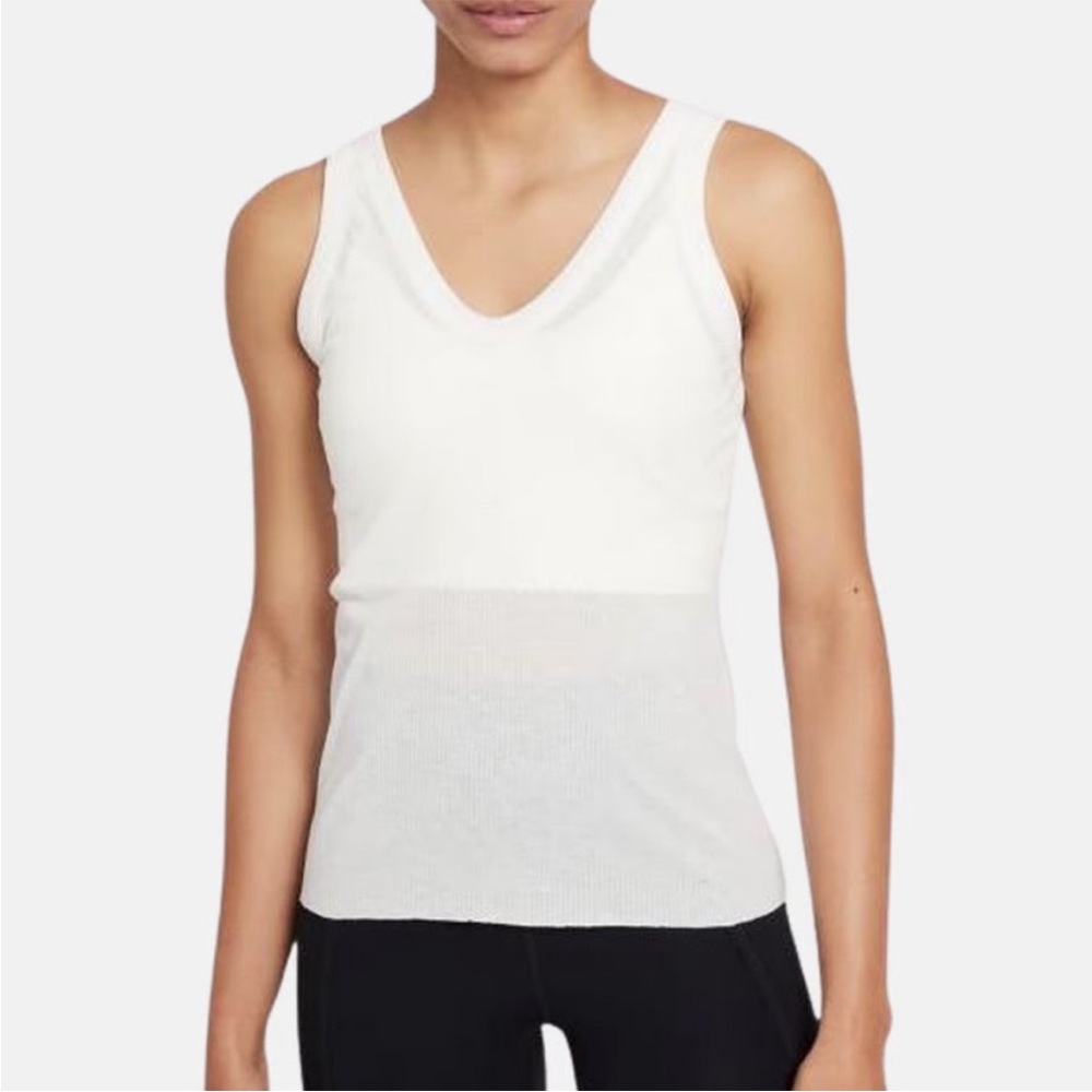 NIKE Yoga Luxe Women's Tank White Pink Size Small